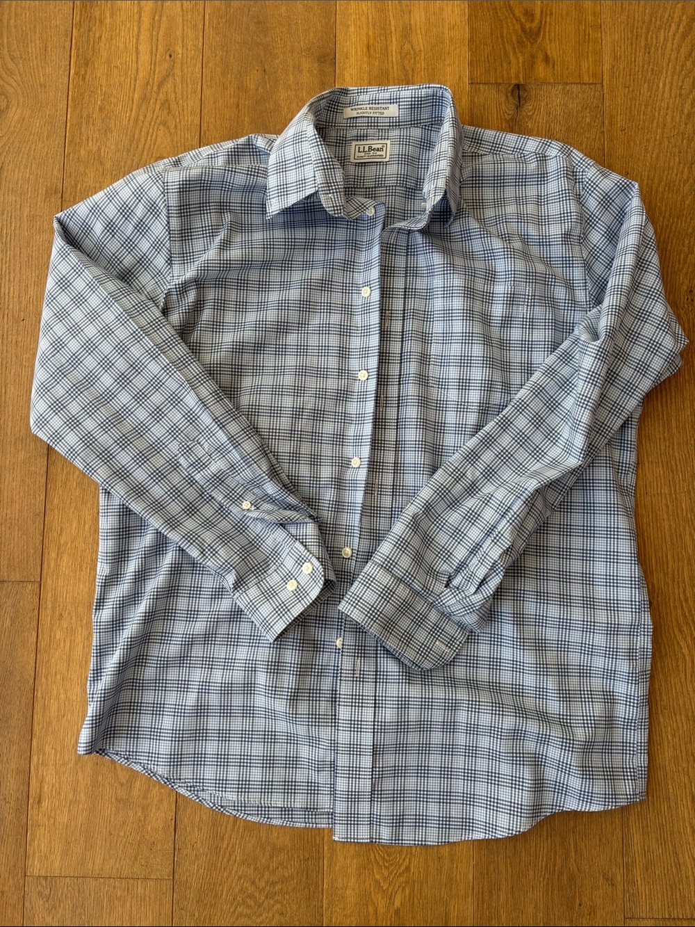 L.L. Bean Wrinkle Resistant Men’s Plaid Button-Down Shirt | L | Slightly Fitted
